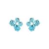 Brincos de Pedra de Cristal de Açúcar Azul Simples Temperamento Refrescante Estilo Azul Menta Quadrado Pequeno Brincos de Nicho de Alta Qualidade para Mulheres