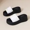 Chinelos Modernos de Solado Grosso para Mulheres, Uso Externo de Verão, Abertos na Ponta, Estilo Férias, Sandálias de Praia