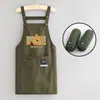 Avental Cartoon Ajustável Anti-Manchas para Uso na Cozinha Doméstica, Estampado com Texto, Resistente à Água e à Sujeira, Adequado para Trabalho em Catering e Limpeza, Roupa de Trabalho Feminina