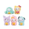 Nuevos adornos pequeños creativos y modernos de Sanrio flocado del fabricante, figuras lindas de resina, accesorios para llavero de micro paisajismo al por mayor
