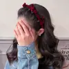 Diadema de Lazo de Año Nuevo, Corona Alta, Antideslizante, Accesorio para el Cabello de Terciopelo Rojo para Mujeres, Lujo de Gama Alta, Al por Mayor de una Pieza
