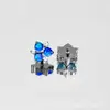 Clavo de Oreja de Titanio F136 Jelly Aurora Aobao Flor de Tres Pétalos Uña de Labio Uña de Cartílago de Oreja Aleación de Titanio G23 Joyería para Perforación Clavo de Oreja
