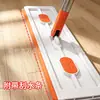 Mopa plana de 42 cm con escurridor integrado, sin manos, para uso doméstico perezoso, limpieza en un solo paso, mopa giratoria, personalizable para ventas transfronterizas