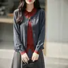 Suéter de punto grueso con cuello de lana finamente hilada, bloques de color, estilo falso dos piezas, para mujer, nuevo estilo otoño e invierno, abrigo casual holgado y versátil