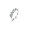 Anillo de Corona de Circonita Redonda con Incrustaciones de Plata Esterlina S925 de Nuevo Éxito de Ventas de Tonglin para Mujer, Nicho de Gama Alta, Mismo Estilo de Marca Reconocida