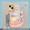 Para iPhone 13 Apple 15 Capa de Celular 14 Coelho de Pigmento Boneca 11 Borda Ondulada 12 Suporte Duplo Invisível Feminino