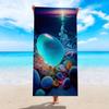 Toalla de playa de microfibra transfronteriza con estampado de piedras de colores, venta al por mayor, toalla de baño absorbente para playa y vacaciones en la playa.
