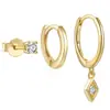 Venda Quente Prata Esterlina 925 Temperamento Diário Combinando Conjunto de Brincos de Diamante Brincos Europeus e Americanos Brilhantes Minimalistas
