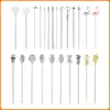 Pinchos de Fruta de Acero Inoxidable Personalizados con Forma de Piña, Agujas para Pasteles, Repostería, Ensaladas de Frutas, Decoración de Bar, Pinchos Creativos para Cócteles