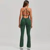 Macacão Beleza Transfronteiriça Sem Costas Pêssego Bumbum Roupa Esportiva Fitness Macacão de Peça Única Flare Macacão de Yoga 53202