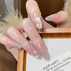 Parches de Manicura Portátiles, 30 Piezas, Uñas Graduadas Transparentes Rosa Nude, Uñas Manicura Cat Eye Blush, Uñas Portátiles