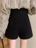Sentido del diseño nicho shorts irregulares mujer primavera 2024 nuevo elegante cintura alta adelgazante estilo coreano falda pantalón línea A