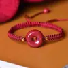 Pulsera de Cuerda Roja con Hebilla de Paz de Arena Dorada Púrpura de Cinabrio para Mujer Benmingnian Cuerda Roja Pulsera de Pareja para Niños Hombres y Mujeres