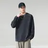 Sudadera de manga larga con cuello redondo para hombre, nuevo estilo otoño 2026, diseño de bloques de color estilo americano con costuras visibles, top casual texturizado