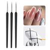 Conjunto de pintura para unhas caneta caneta de traço fino caneta com gancho 3 conjuntos de caneta de pintura colorida haste preta ferramentas de nail art atacado