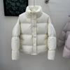 95% Plumón de Pato Blanco 2026 Nuevo Estilo Cuello Alto Corta Engrosada Color Sólido Chaqueta Acolchada Abrigo de Plumón Cálido para Mujer