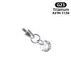 Brincos de Liga de Titânio F136 Pingente de Bala Zircônia Quadrada Dentes Externos Piercing Labial Acessórios Brincos DIY Joias para Piercing