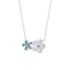 Collar Doble Flor de Plata Pura S999, Fresco y Exquisito, Gama Alta, Tridimensional, Delicado, Estilo Bosque, Cadena Delicada para Clavícula, Disponible para Dropshipping