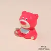 Urso Morango Estéreo Fofo Acessórios de Resina DIY Cola de Chantilly Capa de Celular Adorno de Cabeça Grampo de Cabelo Pequenos Enfeites de Carro
