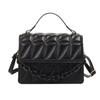 Bolso Pequeño de Color Sólido con Texto para Mujer 2024 Nuevo Cadena Portátil de Hombro Cruzado Moderno Simple Bolso Cuadrado Pequeño Romboidal
