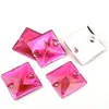 Resina Cuadrado Cosido a Mano Pedrería Fondo Plano Doble Agujero Hebilla Plana Piedras Cosidas a Mano Decoración de Ropa DIY Accesorios de Joyería con Pedrería