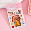 Pegatinas 5D tridimensionales con relieve para niñas, dibujos animados infantiles, autoadhesivas, impermeables, decoración DIY para funda de teléfono, patrones pequeños