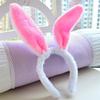 Nueva diadema luminosa de orejas de conejo de plumas 14 luces luminosas adorno para la cabeza de orejas de conejo luz de color directa de fábrica para empujar