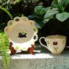 Taza de Cerámica Creativa de Dibujos Animados con Mango Largo de Gato Lindo Taza y Platillo de Alto Valor Taza de Café para el Hogar Taza de Desayuno Plato de Desayuno
