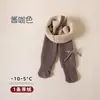 Nuevas Mallas Infantiles Más Terciopelo Engrosadas Color Sólido Lazo Niña Bebé Pantalón Capa Base Ropa Exterior para Bebés Calcetines Capa Base