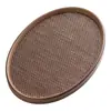 Bandeja Ovalada Marrón Plus para Manteles Individuales para Taza de Agua Doméstica Bandeja de Bambú Bandeja para Comidas Chinas Bocadillos Cuenco para Frutas Secas
