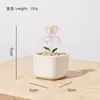 Maceta de Flor de Iris de Vidrio Zibo Adorno de Flor Artificial Flor Eterna de Vidrio Ramo Pequeño Regalo Decoración de Escritorio de Sala de Estar