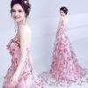 Vestido de Noche para Mujer 2026 Primavera Nuevo Estilo Rosa Frijol Sin Tirantes Novia Boda Banquete Fiesta Anual Suministro de Fábrica Princesa