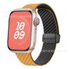 Adequado para Apple Watch 8 Ultra 2 / SE Gama Completa de Fibra de Carbono Fivela Dobrável Magnética Pulseira de Silicone