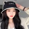 Nuevo sombrero de pescador con orejas de gato, parasol, estilo urbano, estilo occidental, estilo japonés, dibujos animados, para mujer