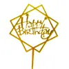 Cartão de feliz aniversário cartão de bolo de aniversário plug-in de acrílico para bolo bandeira vermelha da rede ornamentos de decoração de bolo