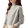 Suéter 100% cachemira pura para mujer, cuello semi-alto, engrosado, nuevo estilo otoño e invierno, estilo casual, capa interior de punto de manga larga
