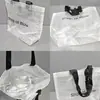 Bolsa Tecida Transparente de Desenho Animado Personalizada PP Grande Chamativa Bolsa de Mão Tecida para Compras Bolsa para Roupas Logo Personalizado