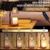 Lámpara de Cera Aromática sin Llama de Lirio del Valle Transfronteriza, Lámpara de Vela Temporizada, Lámpara Regulable para Derretir Velas, Lámpara de Mesa para Ambiente de Dormitorio, Madera de Bambú