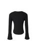 Colar American Street Camiseta de Manga Longa Decorada com Letras para Mulheres Nova Sexy Ins Cintura Fina Slim Top Curto