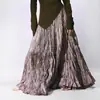 Falda Plisada Texturizada para Mujer Nuevo Estilo Primavera y Verano 2026 Falda Larga de Dobladillo Amplio Falda Plisada Simple Perezosa y Fluida