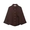 Ropa de Mujer al por Mayor Transfronteriza Primavera 2026 Nuevo Estilo Europeo y Americano Holgado con Bolsillo Manga Ancha Camisa Top 8741029