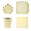 En Stock Transfronterizo Fiesta de Cumpleaños Desechables Platos de Picnic 7 9 pulgadas Multicolor Macarrón Papel Dorado Platos de Papel Vasos de Papel