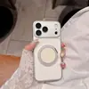Aplicable a iPhone 18 Pro Max Funda de Teléfono con Patrón de Lichi y Soporte Magnético Giratorio Protección de Película para Lente Incorporada Apple 17