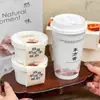 Xícara de Chá Estilo Chinês Descartável para Milk Tea Copo de Papel para Bebida Quente Copo para Embalagem Comercial com Tampa Copo de Café com Logo Impresso