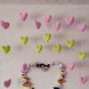 Cortina de Porta Pequena Estilo Fresco Rosa Verde Amor Pendurada Sem Furos Quarto Cortina Decorativa Cortina Pendurada para Quarto Cortina Barreira