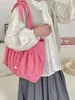 5291 Falda Plisada Estilo Lazy Bolso de Hombro con Cordones Bolso Sobaco de Gran Capacidad Bolso de Lona Estilo Coreano Bolso Primavera Verano Nueva Llegada