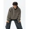 Sudadera con capucha de bloque de color para hombre, peso pesado, lavado a la arena, bordado vintage, nueva colección Otoño/Invierno 2026, chaqueta de tacto de alta gama, moderna
