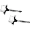 Aretes de Estrella de Plata S925 para Mujer Estilo Coreano Frescos y Lindos Triángulo con Abertura Mini Agujeros para las Orejas E7138