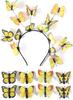 Diadema de mariposa de simulación transfronteriza, actuación en pasarela, escenario, tocado exagerado, diadema de hada Mori para niños, guirnalda de fiesta