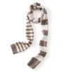 Cachecol de cashmere listrado japonês para mulheres, primavera e outono, estilo coreano, fino e longo, design único, cachecol decorativo versátil para meninas estilosas